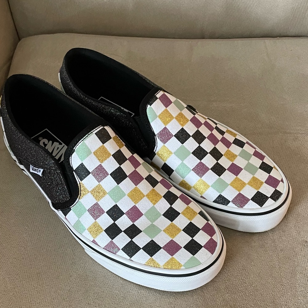 Vans women glitter checkered